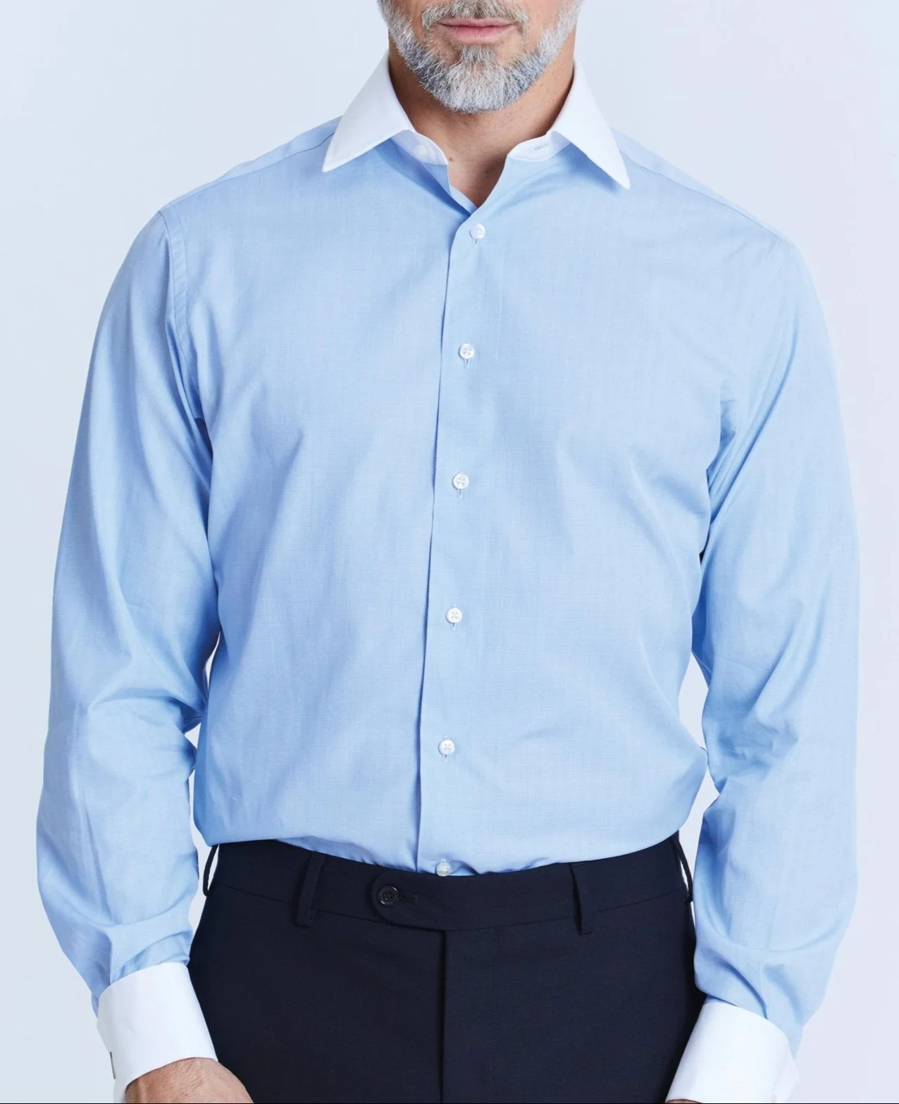 Bernard Blue Prince Of Wales Made To Measure Shirt - Image 4
