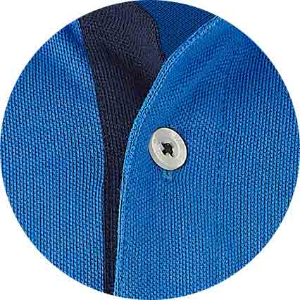 Blue Cotton Pique Short Sleeve Polo Shirt - Image 7