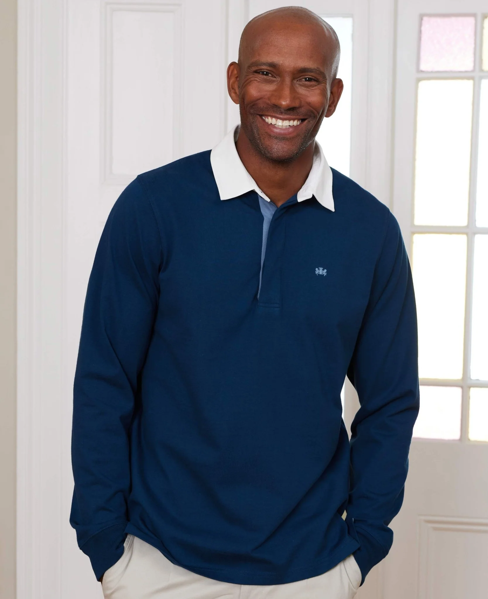 Blue Heavyweight Cotton Jersey Rugby Shirt - Image 3
