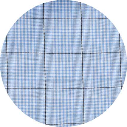 Blue Navy Prince Of Wales Check Classic Fit Formal Shirt - Single Cuff - Image 3