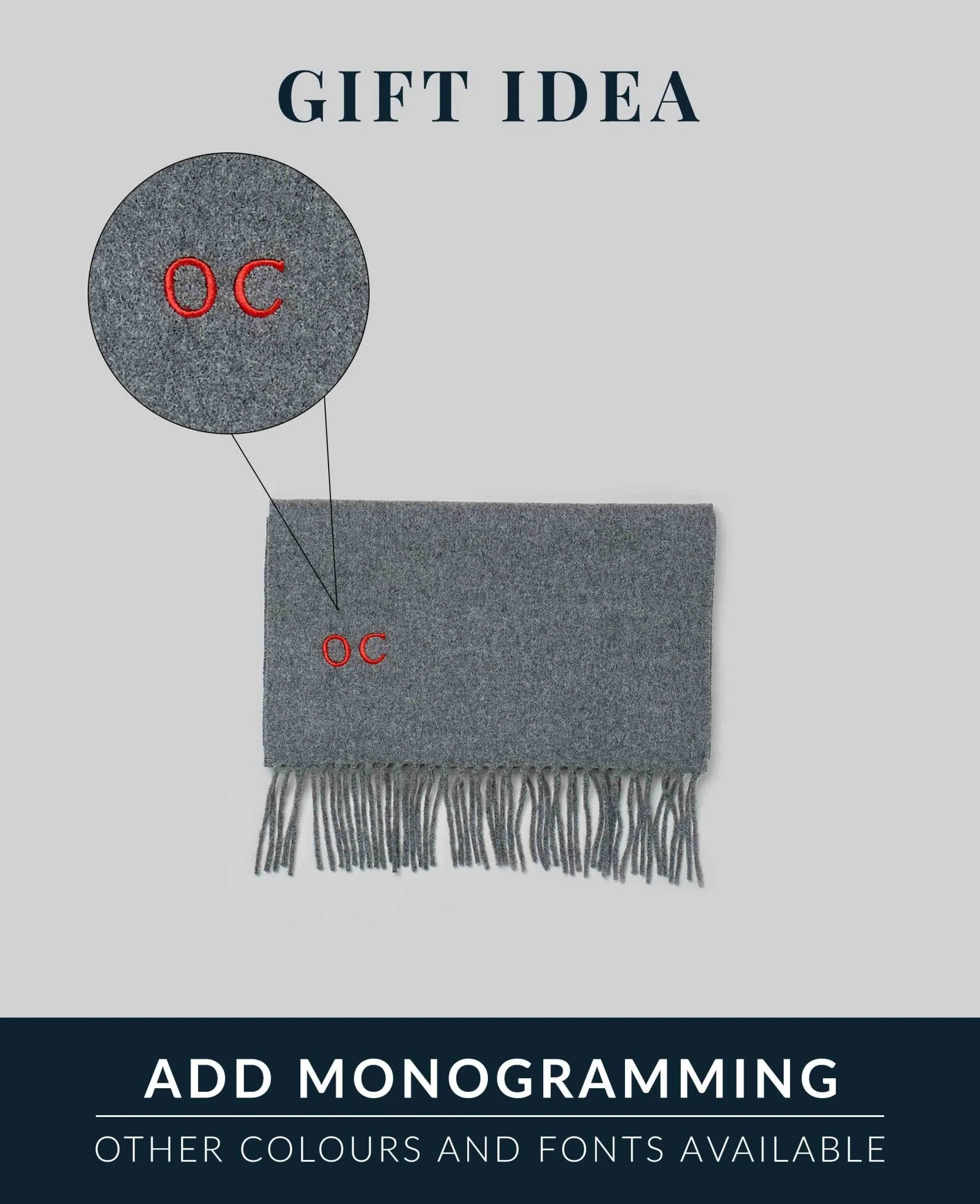 Blue Virgin Wool Fringed Scarf - Image 3