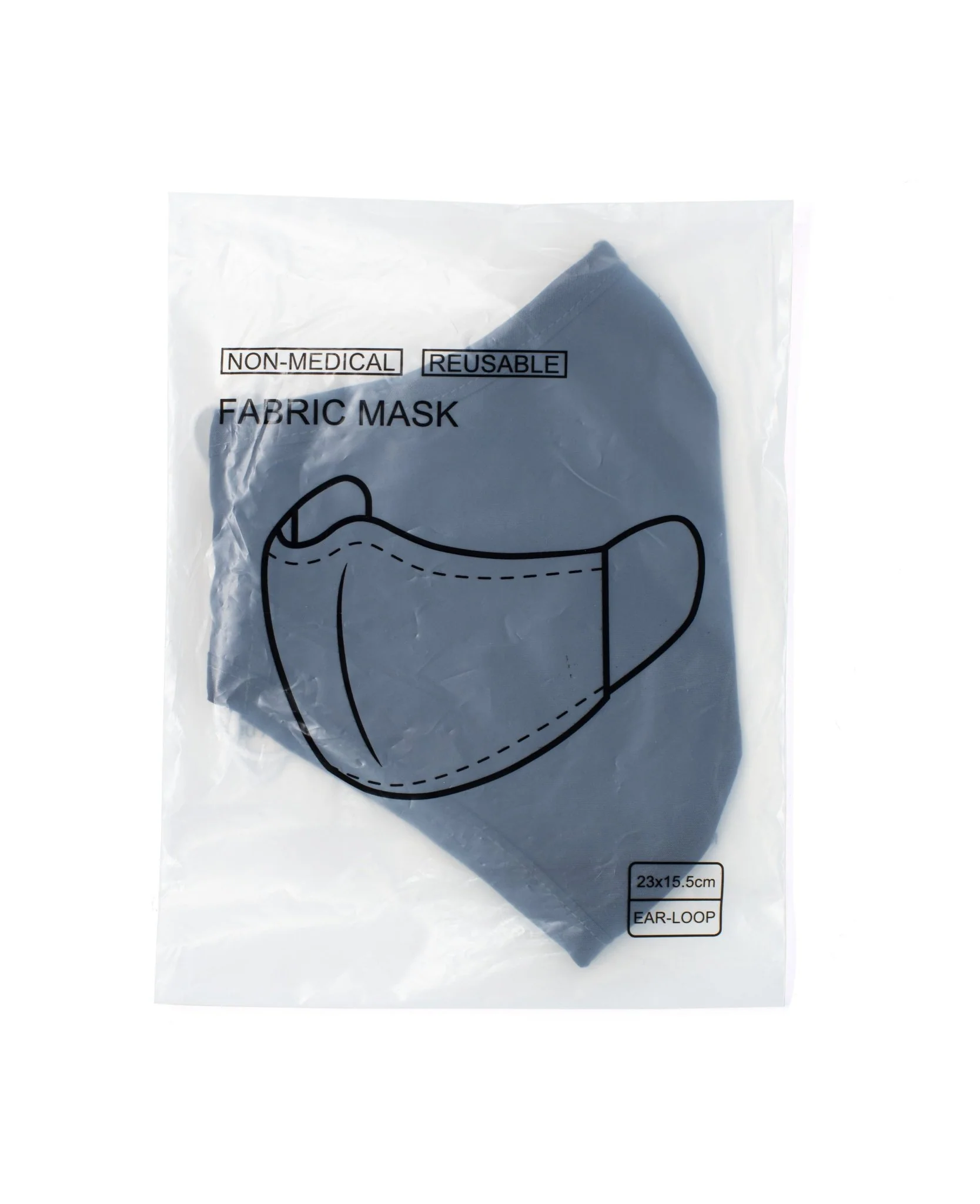 Grey Cotton Poplin Face Mask [RTC] - Image 3
