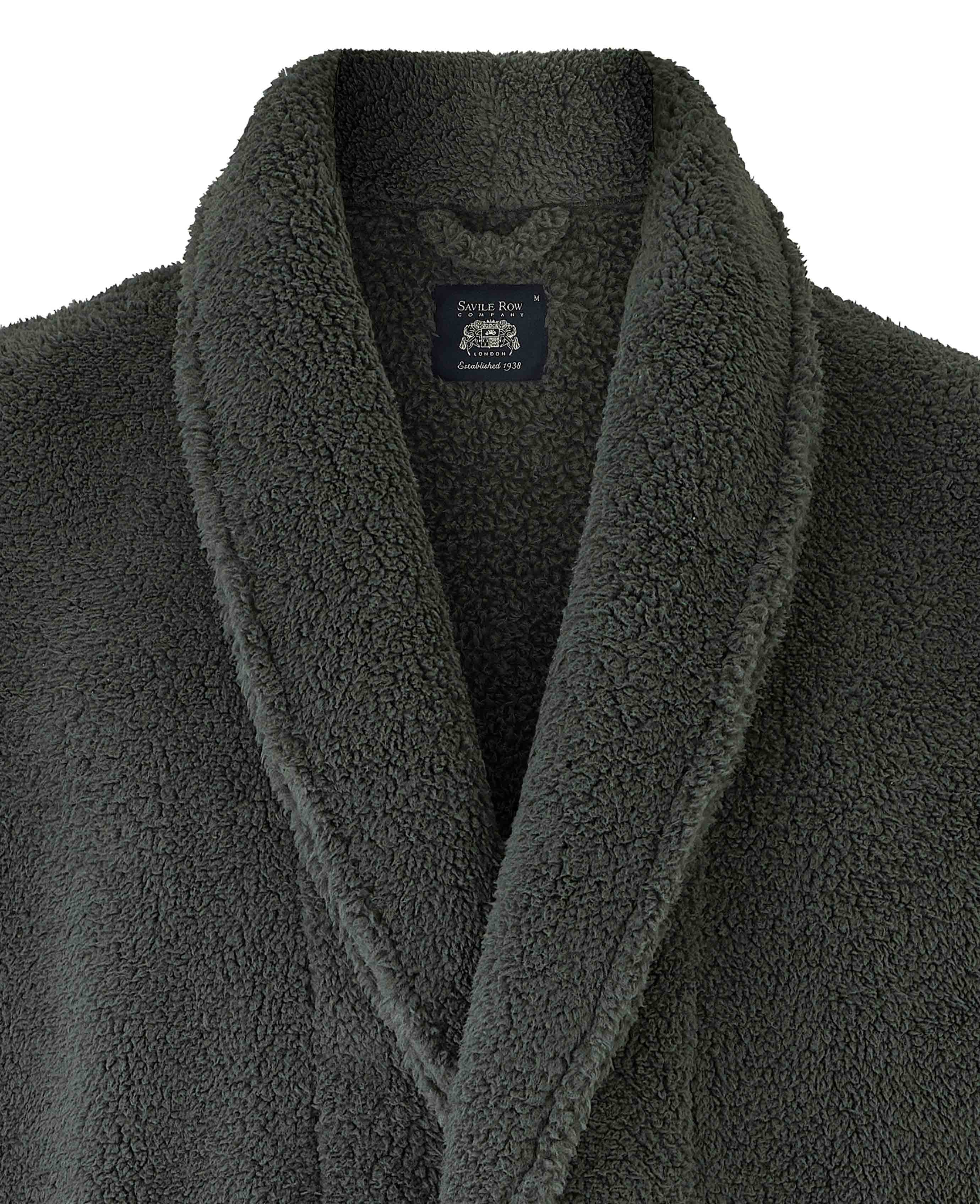 Grey Teddy Fleece Dressing Gown - Image 5