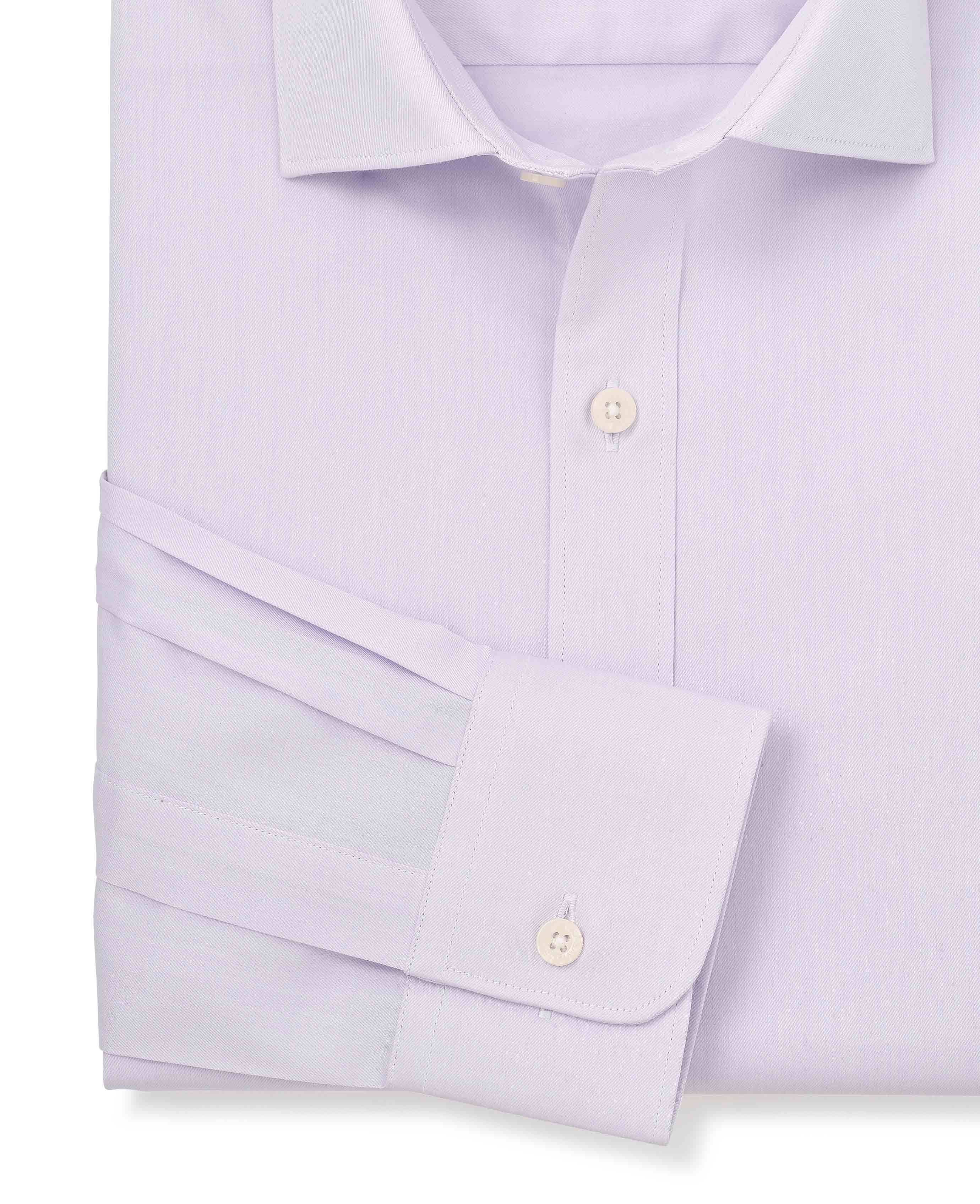 Lilac Cotton Twill Slim Fit Formal Shirt - Single Cuff - Image 5