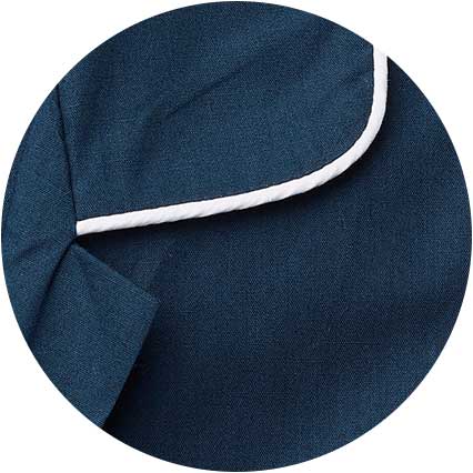 Navy Piped Cotton Pyjamas - Image 5