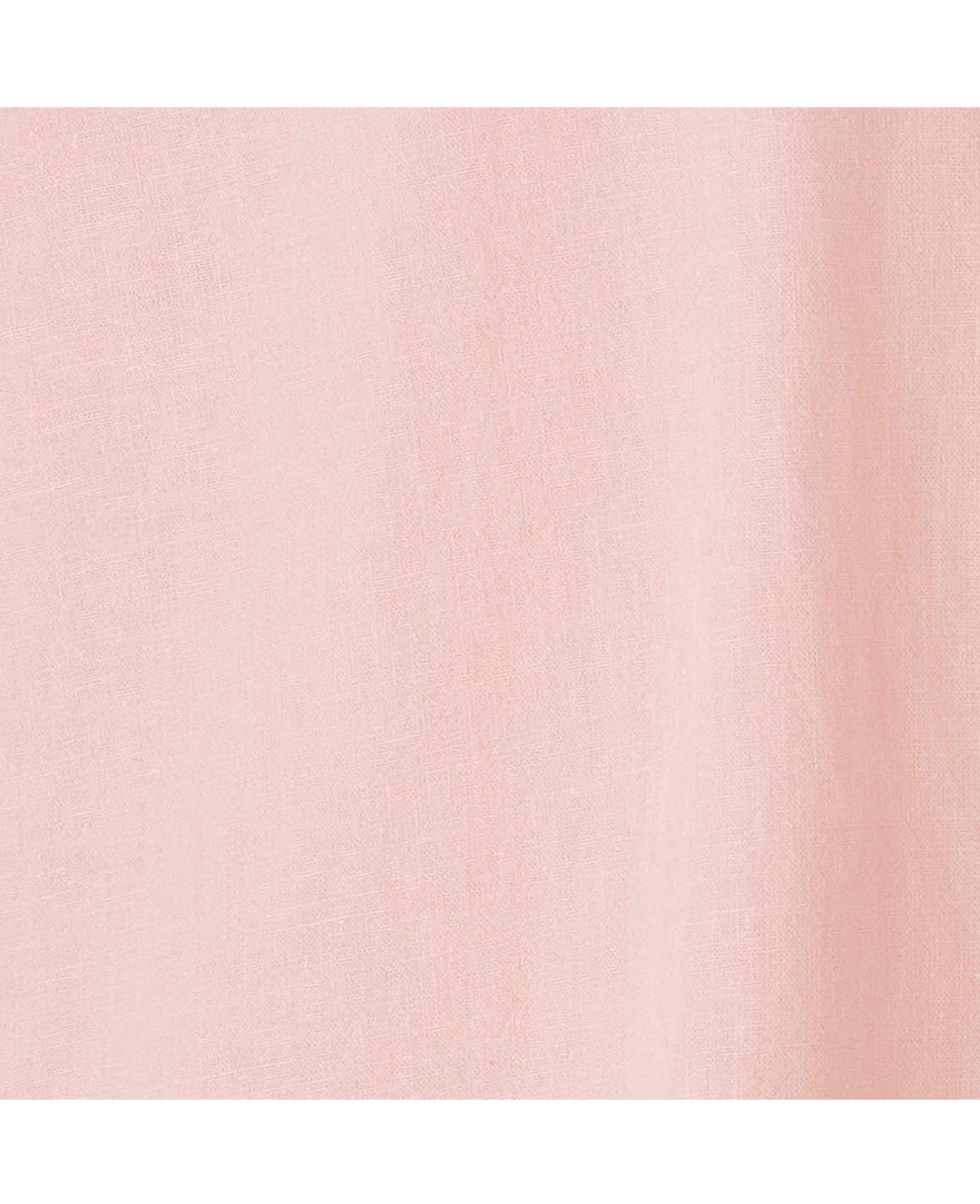 Peach Linen Cotton Classic Fit Button-Down Casual Shirt - Image 6