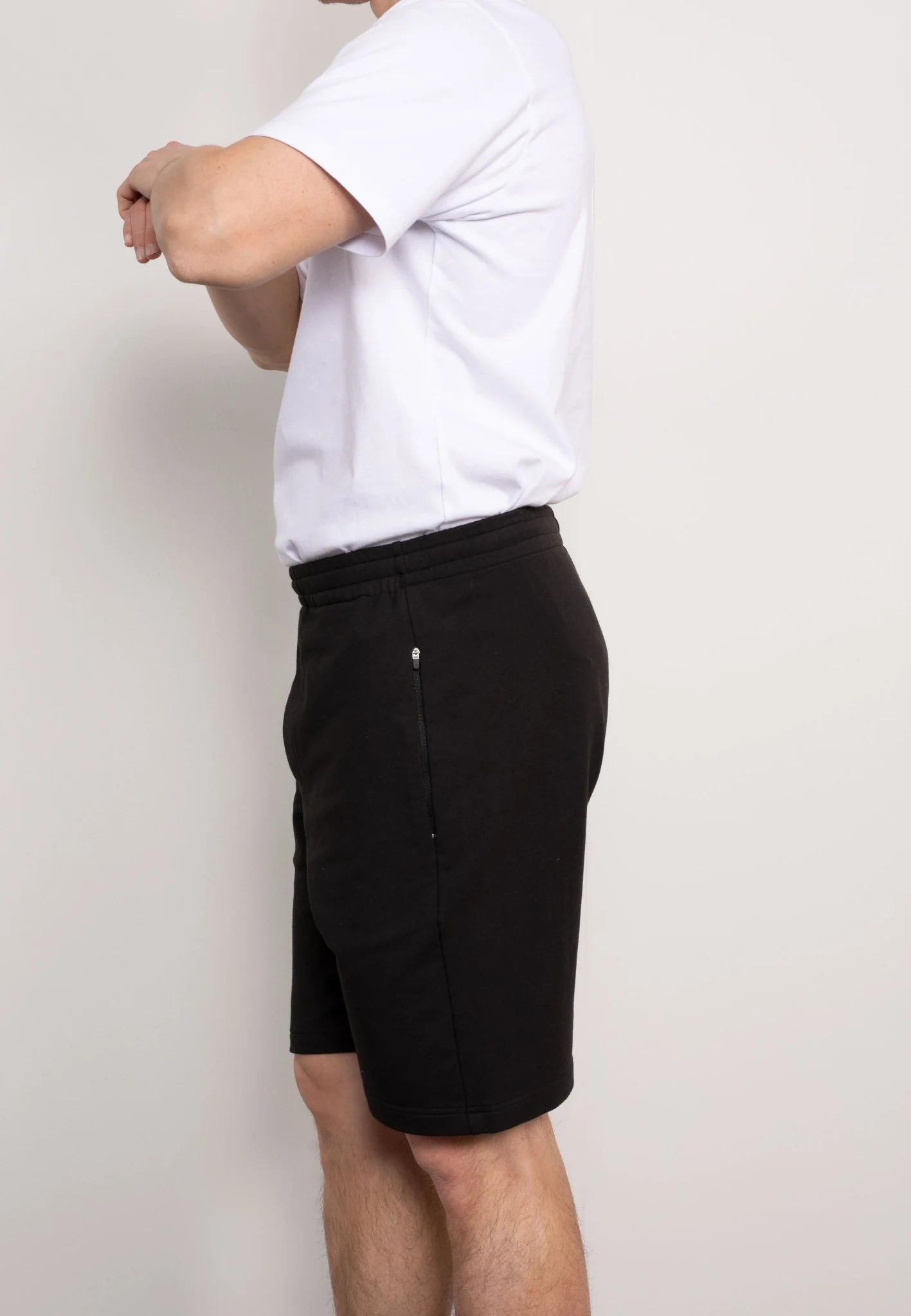 Black Stretch Cotton Blend Sweat Shorts [RTC] - Image 6