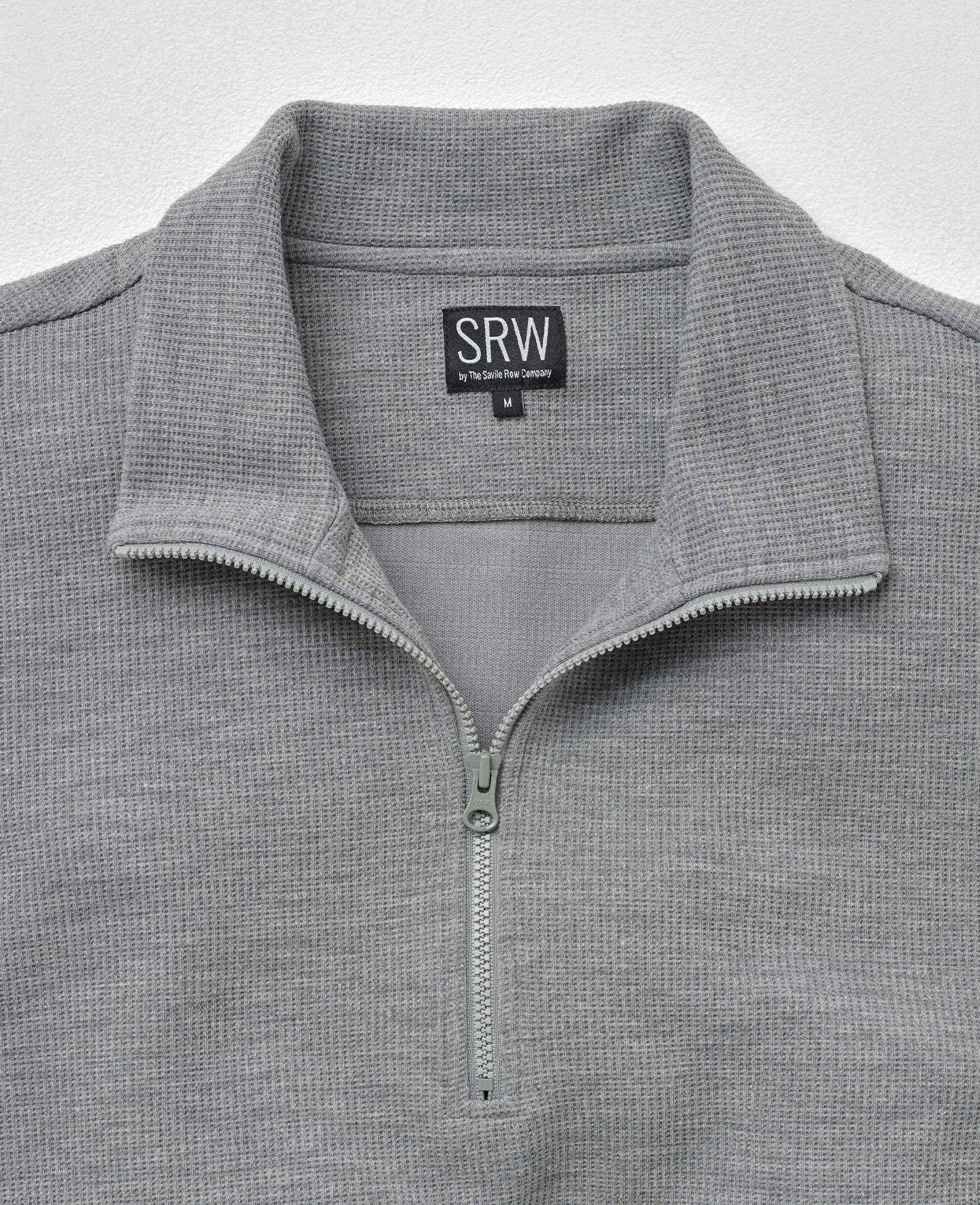 Marl Grey Sweat Wicking Half-Zip Waffle Sweatshirt [RTC] - Image 3