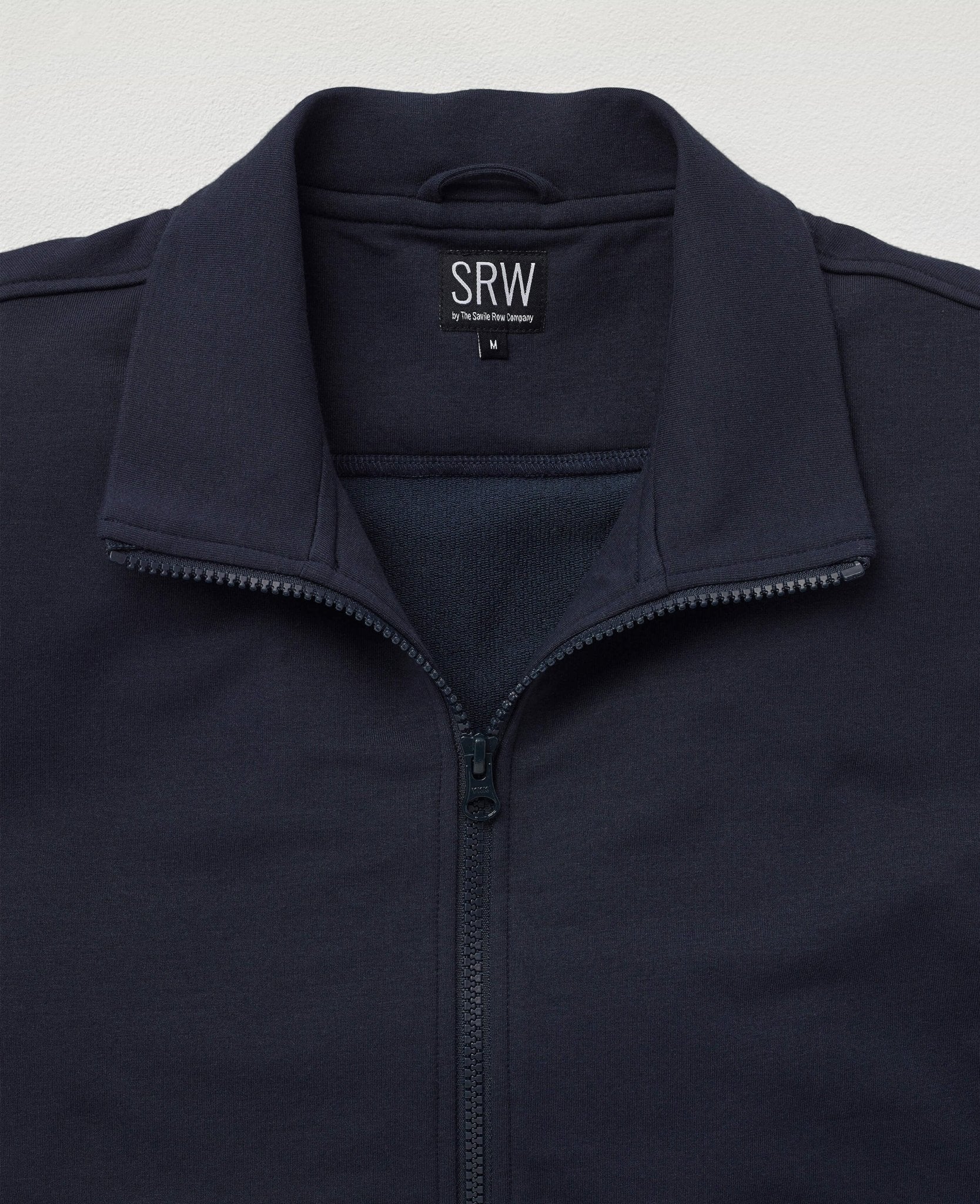 Navy Stretch Cotton Blend Zip-Up Sweatshirt [RTC] - Image 4