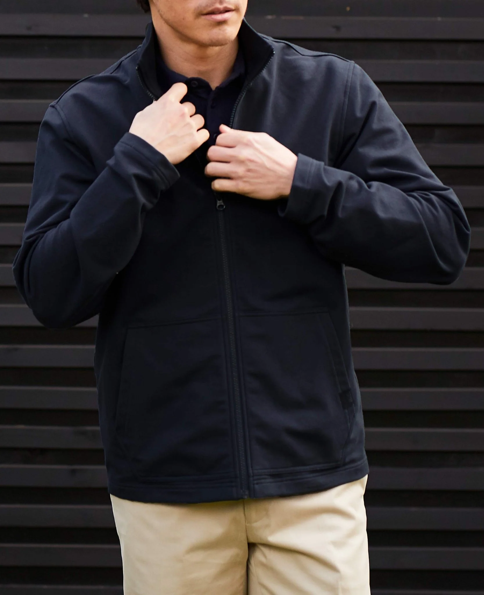Navy Stretch Cotton Blend Zip-Up Sweatshirt [RTC] - Image 7