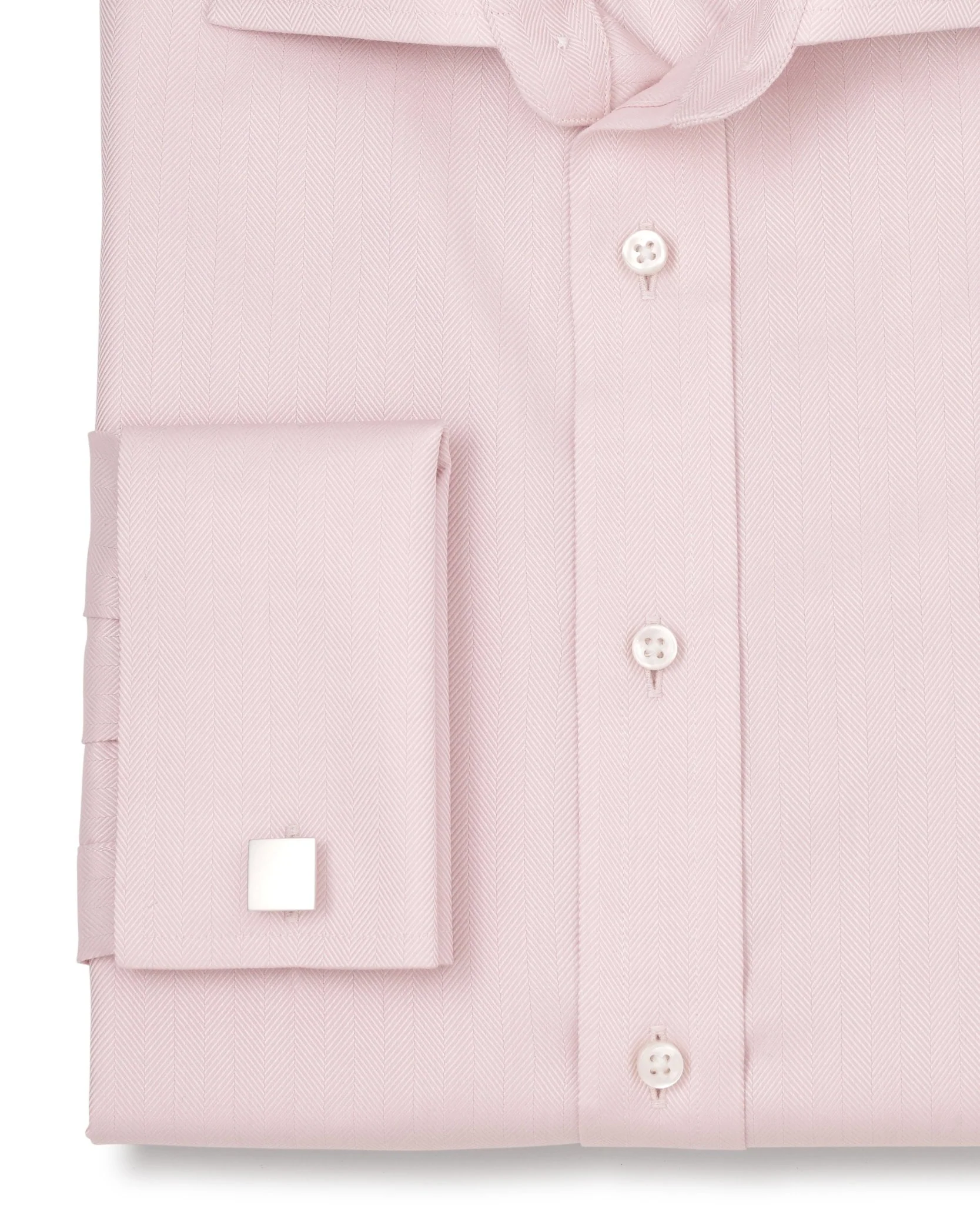 Thomas Pink Herringbone Stripe Made-To-Measure Shirt - Image 3