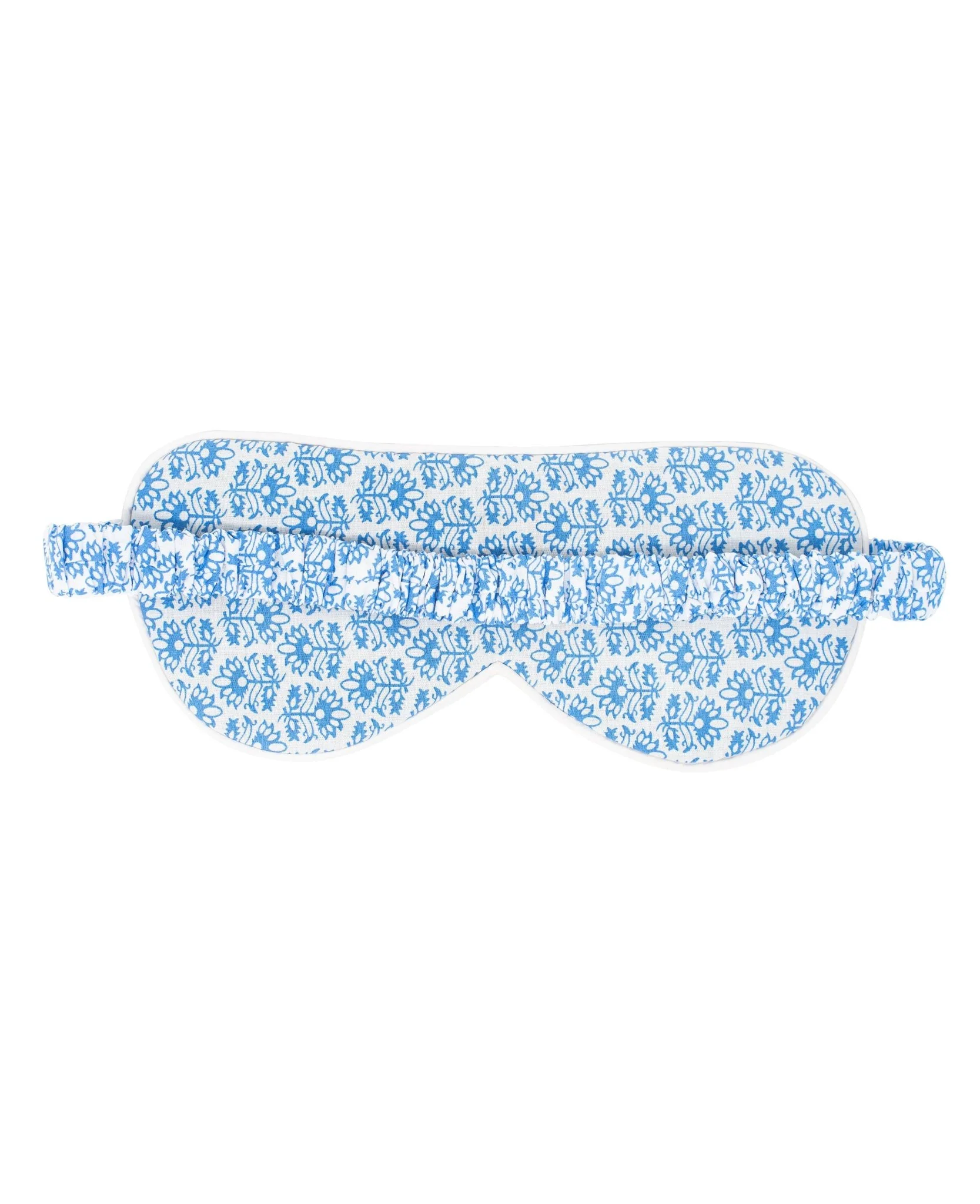 Women's White Blue Flower Print Cotton Eye Mask [RTC] - Image 3