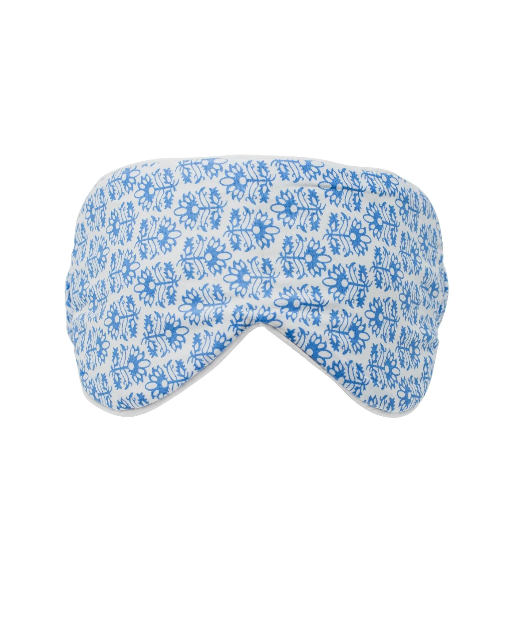 Women's White Blue Flower Print Cotton Eye Mask [RTC] - Image 4