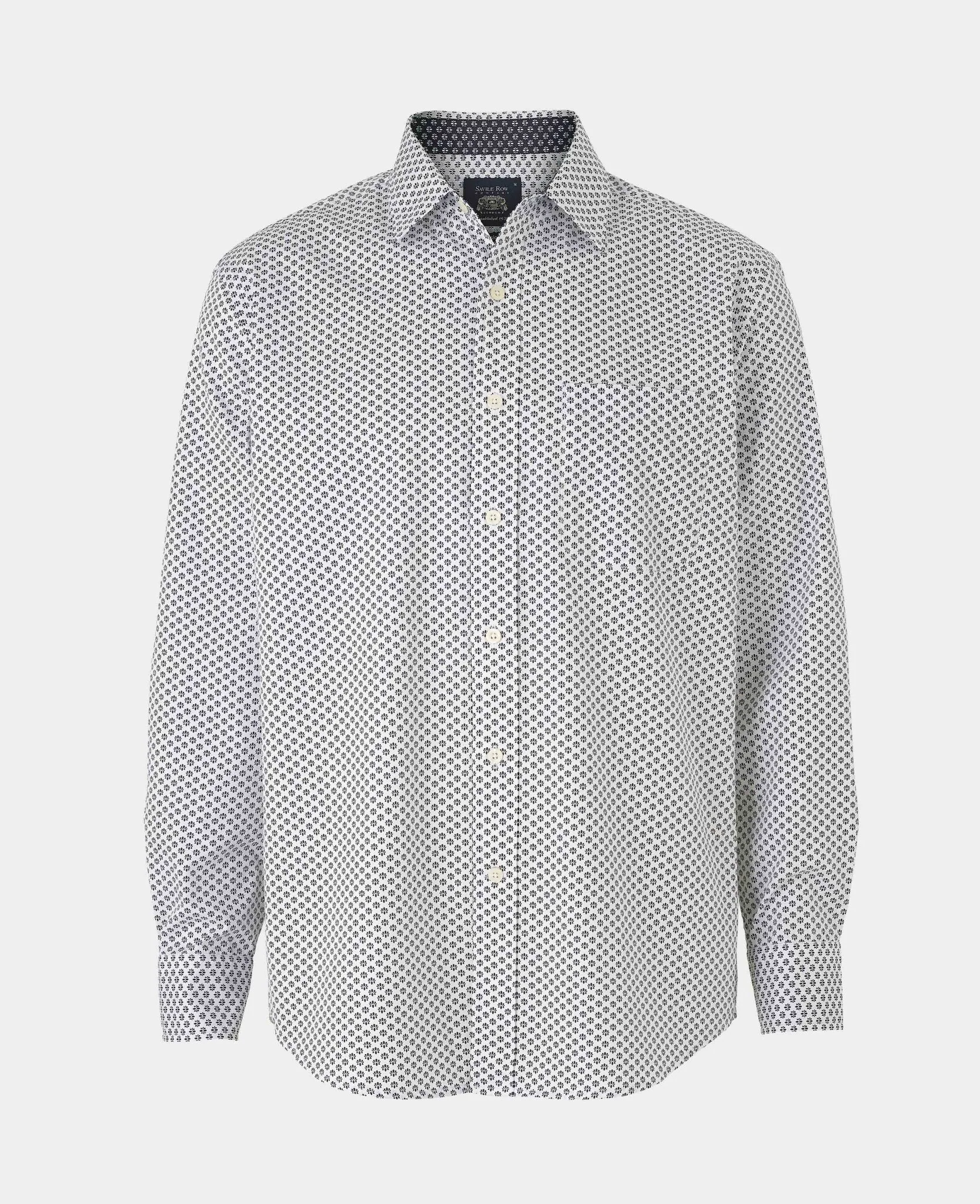 White Cotton Classic Fit Printed Casual Shirt - Image 5