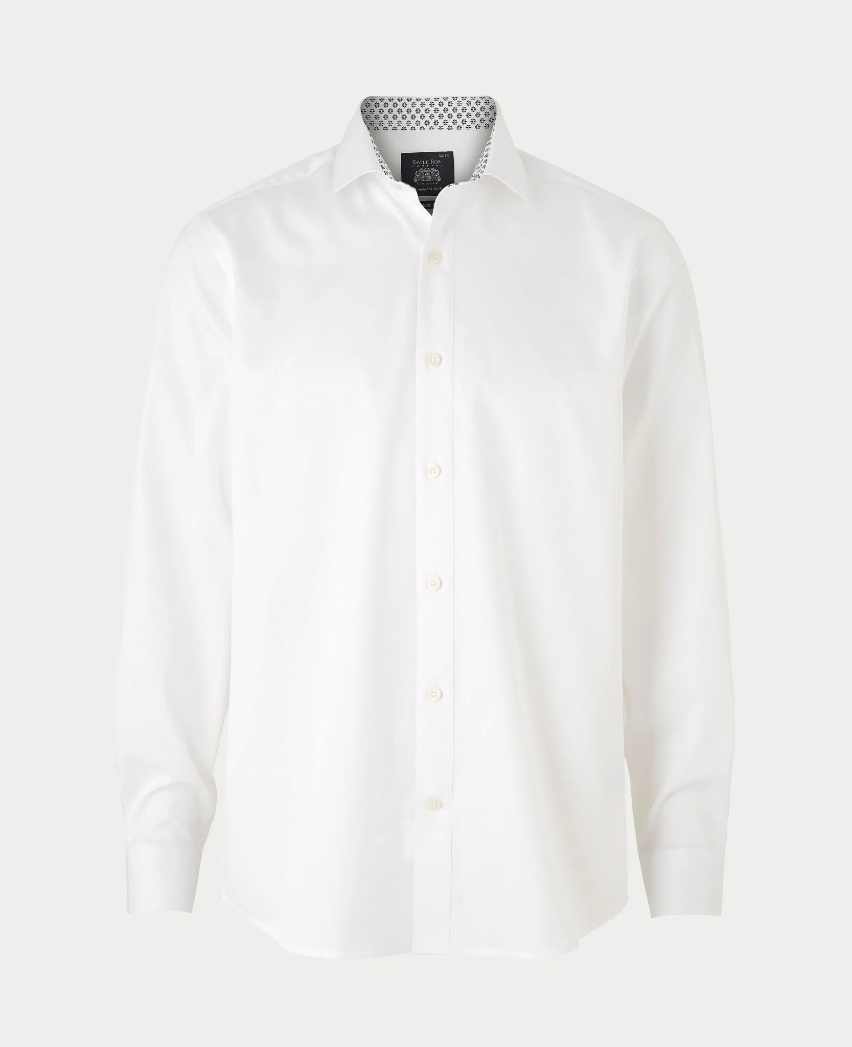 White Cotton Twill Classic Fit Smart-Casual Shirt - Single Cuff - Image 3