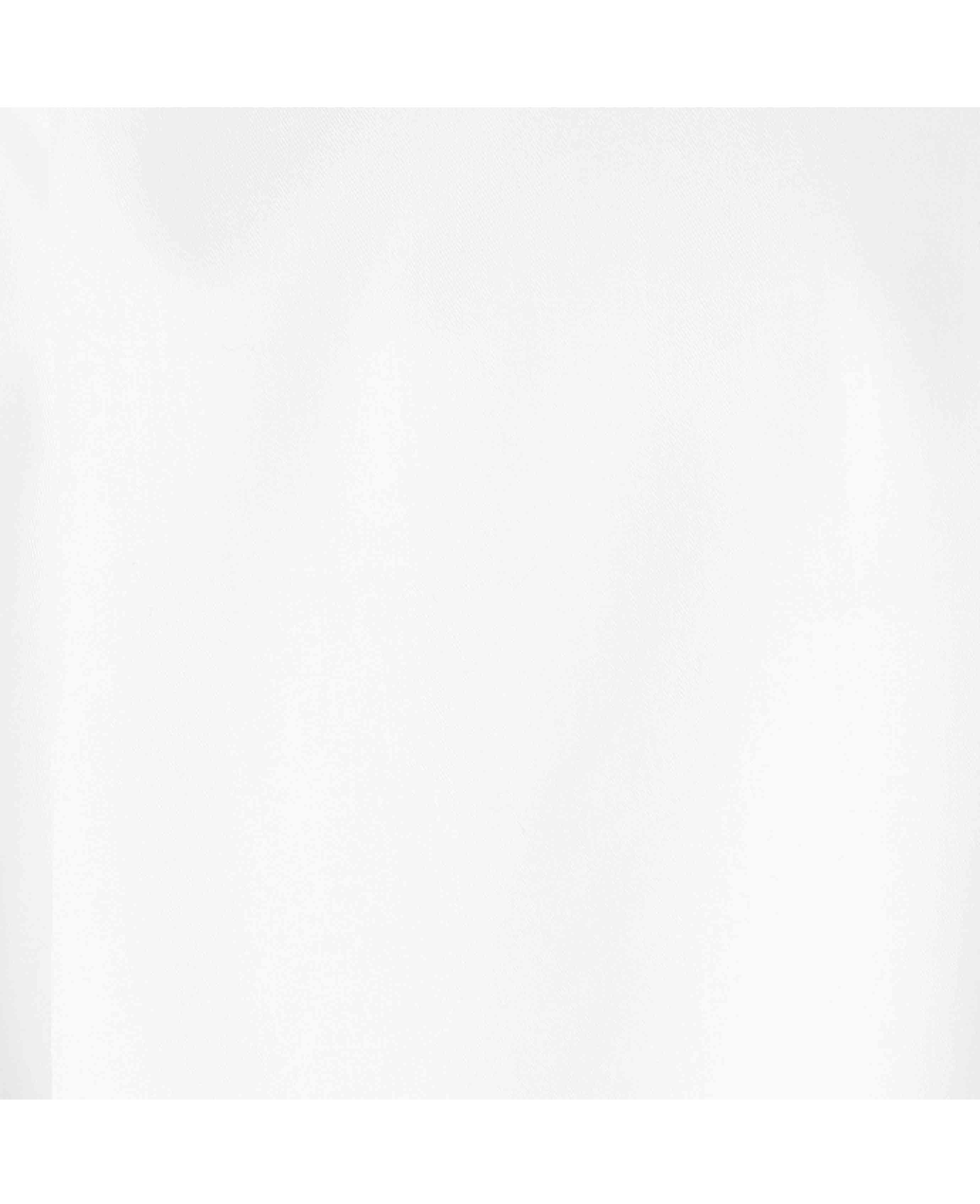 White Cotton Twill Classic Fit Smart-Casual Shirt - Single Cuff - Image 4