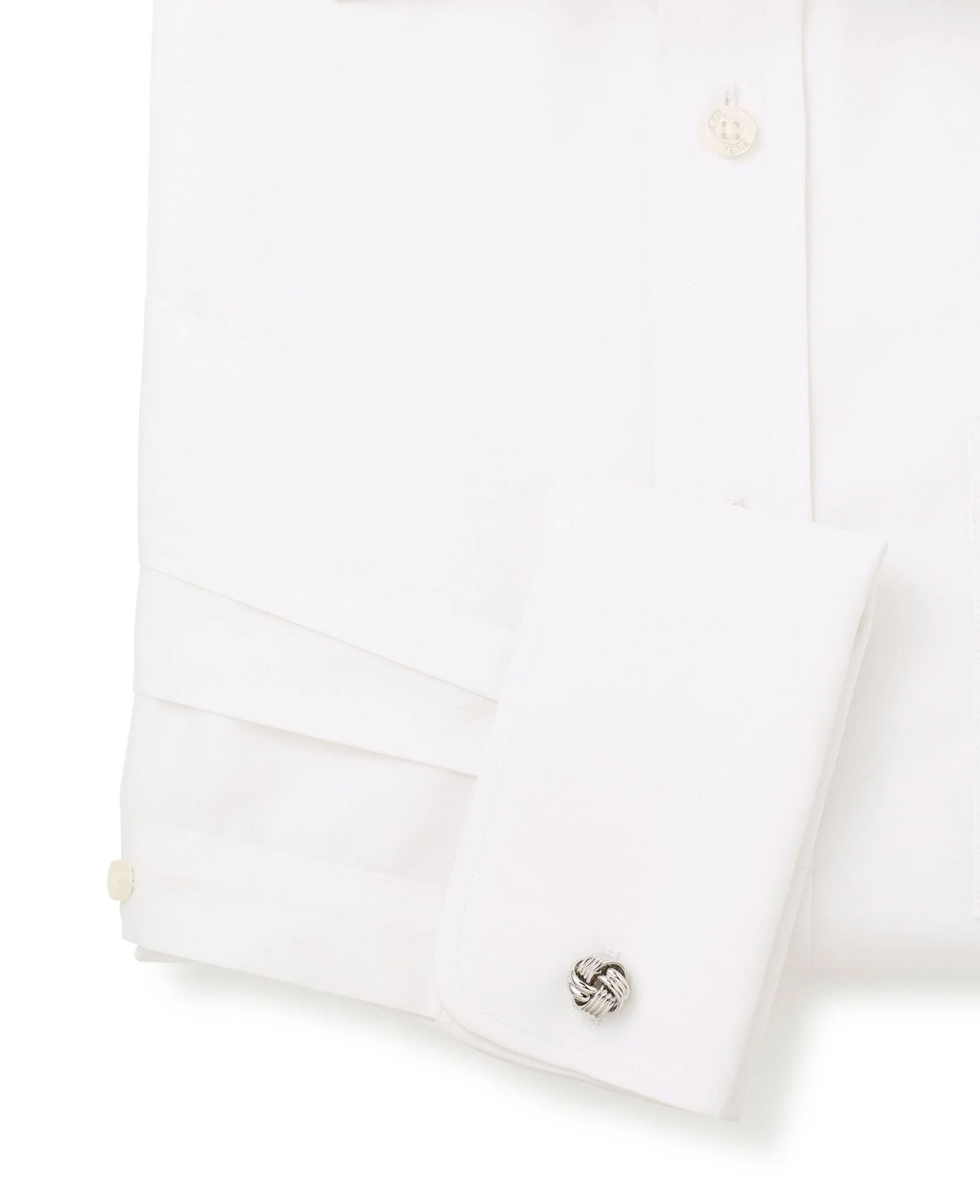 White Poplin Classic Fit Non-Iron Formal Shirt - Single or Double Cuff - Image 8